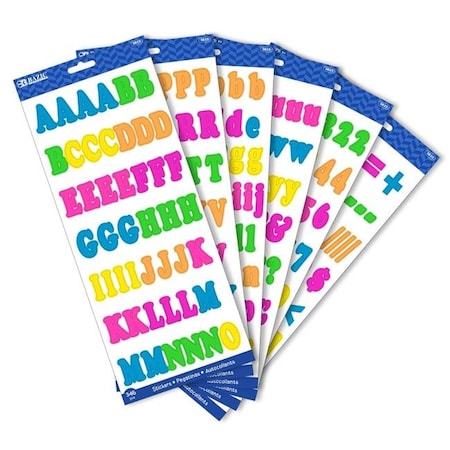 Roomfactory 1 in. Multicolor Alphabet Stickers; 10 Sheets - Case of 24 RO1259826